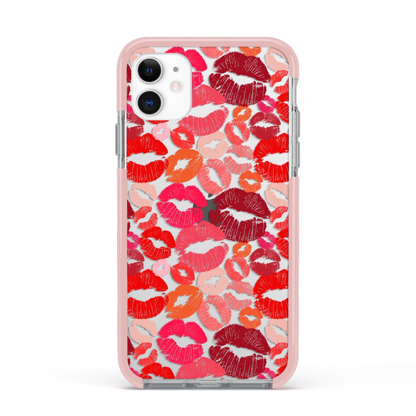 Kiss Print Apple iPhone 11 in White with Pink Impact Case