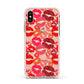 Kiss Print Apple iPhone Xs Impact Case Pink Edge on Gold Phone