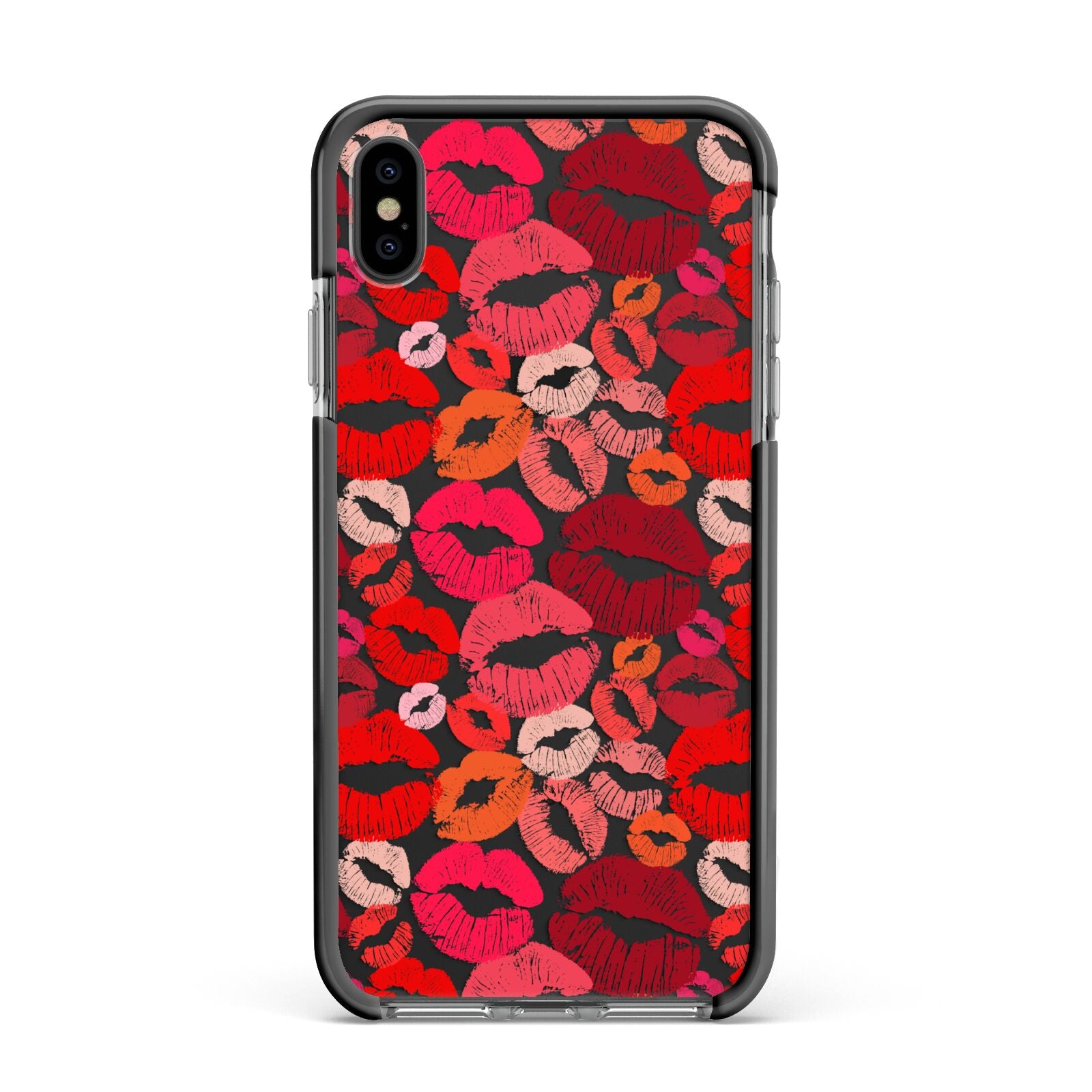 Kiss Print Apple iPhone Xs Max Impact Case Black Edge on Black Phone