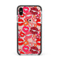 Kiss Print Apple iPhone Xs Max Impact Case Black Edge on Silver Phone
