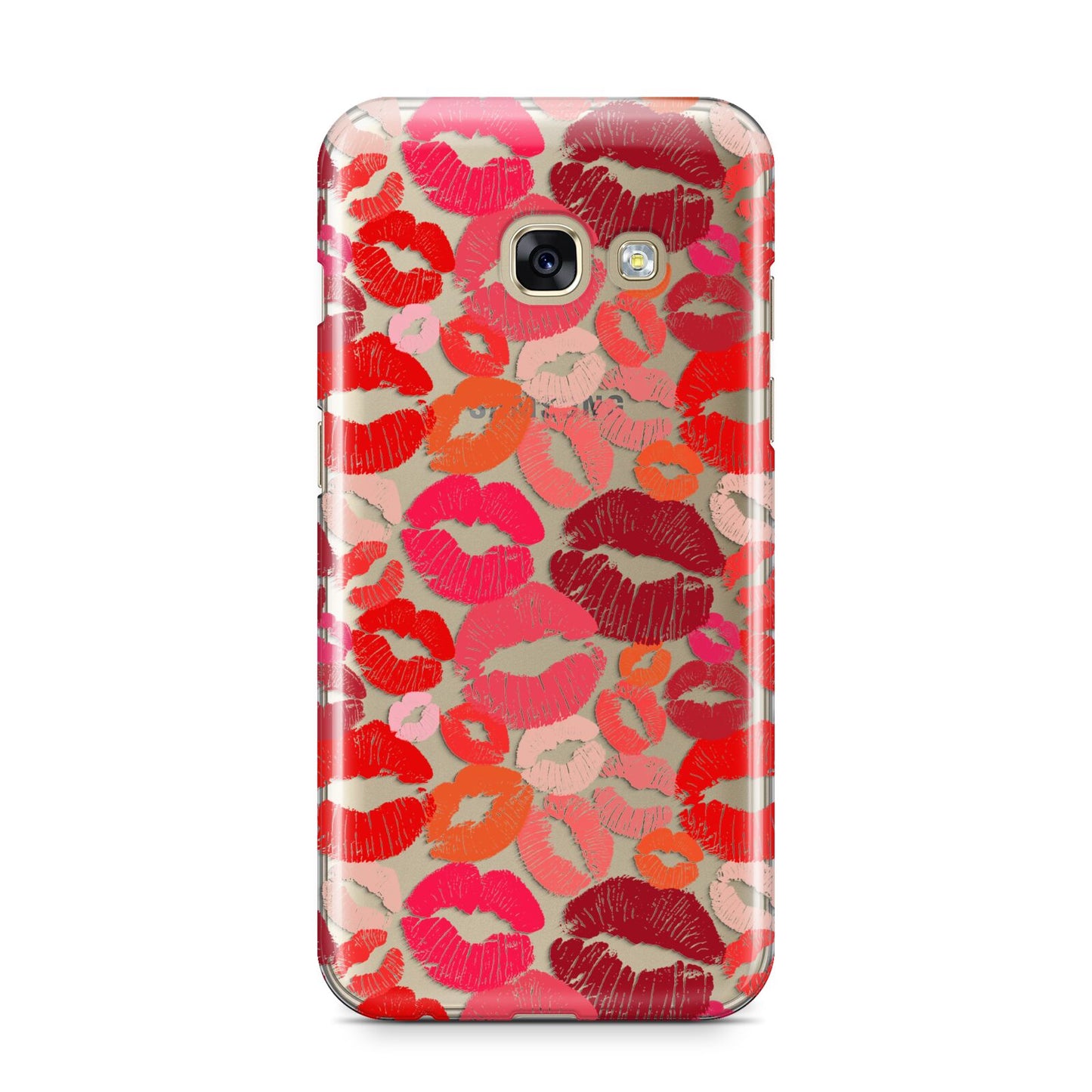 Kiss Print Samsung Galaxy A3 2017 Case on gold phone