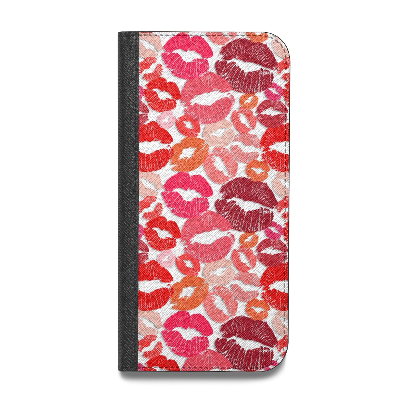 Kiss Print Vegan Leather Flip iPhone Case