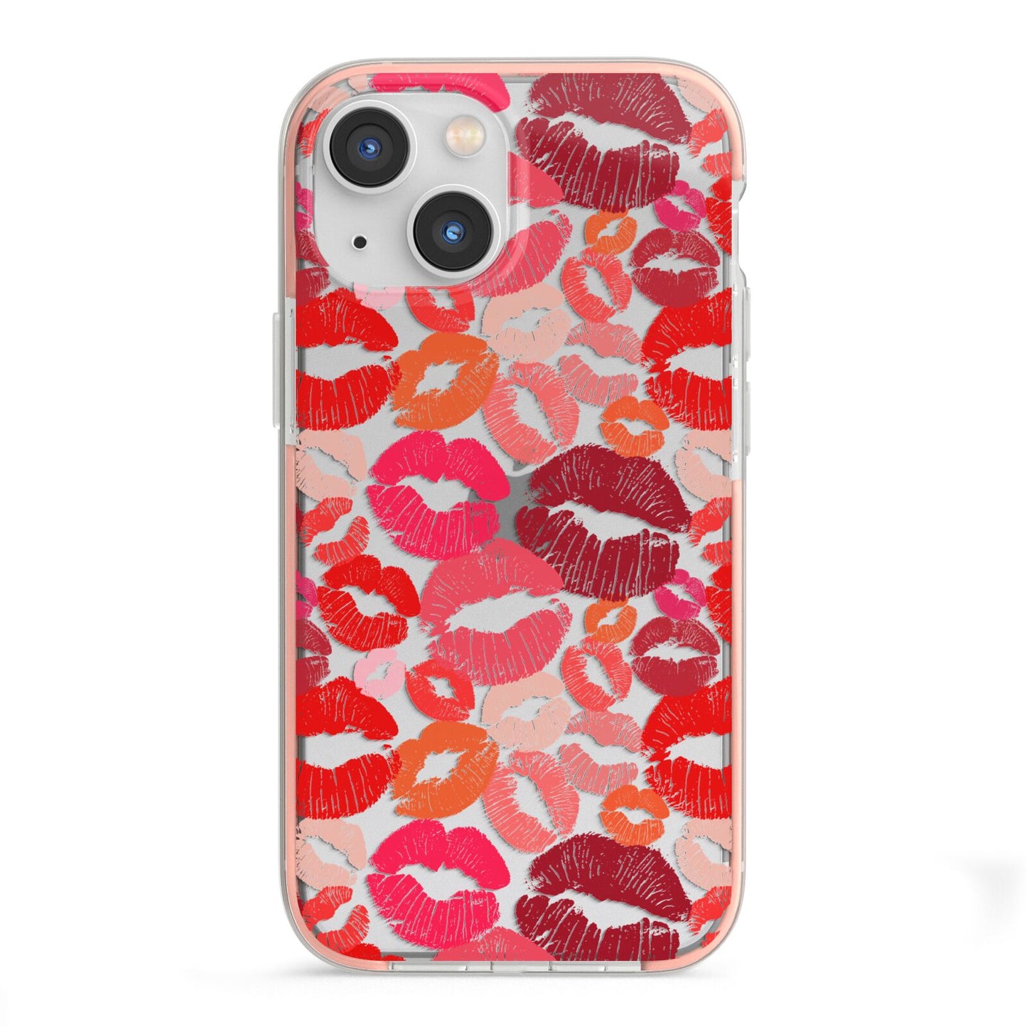 Kiss Print iPhone 13 Mini TPU Impact Case with Pink Edges