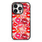 Kiss Print iPhone 14 Pro Black Impact Case on Silver phone
