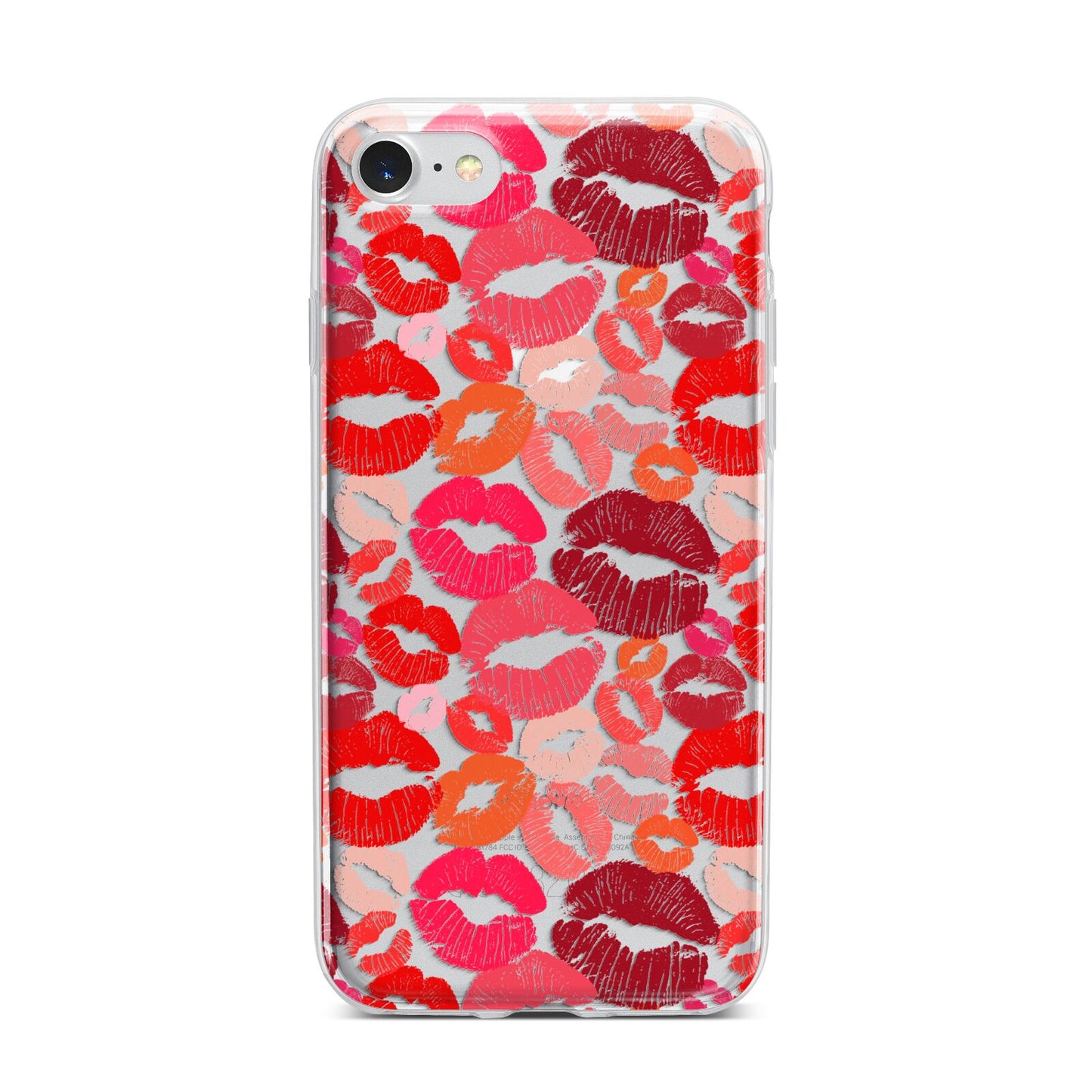 Kiss Print iPhone 7 Bumper Case on Silver iPhone