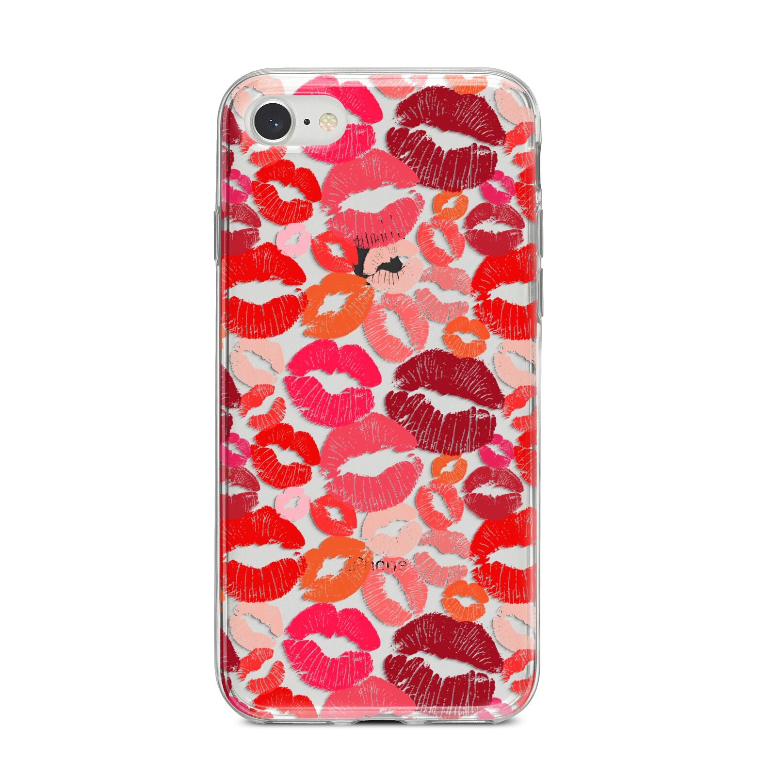 Kiss Print iPhone 8 Bumper Case on Silver iPhone