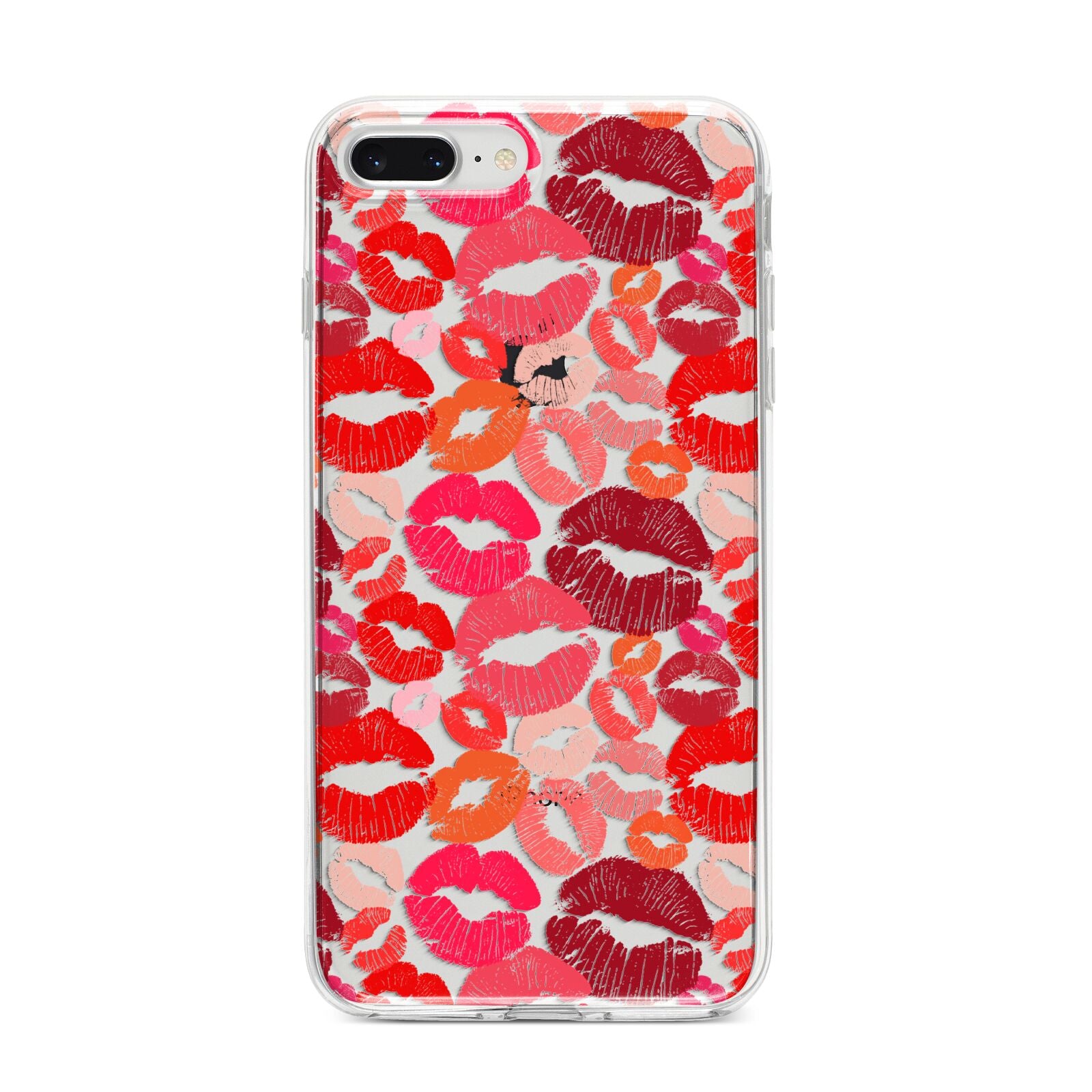 Kiss Print iPhone 8 Plus Bumper Case on Silver iPhone