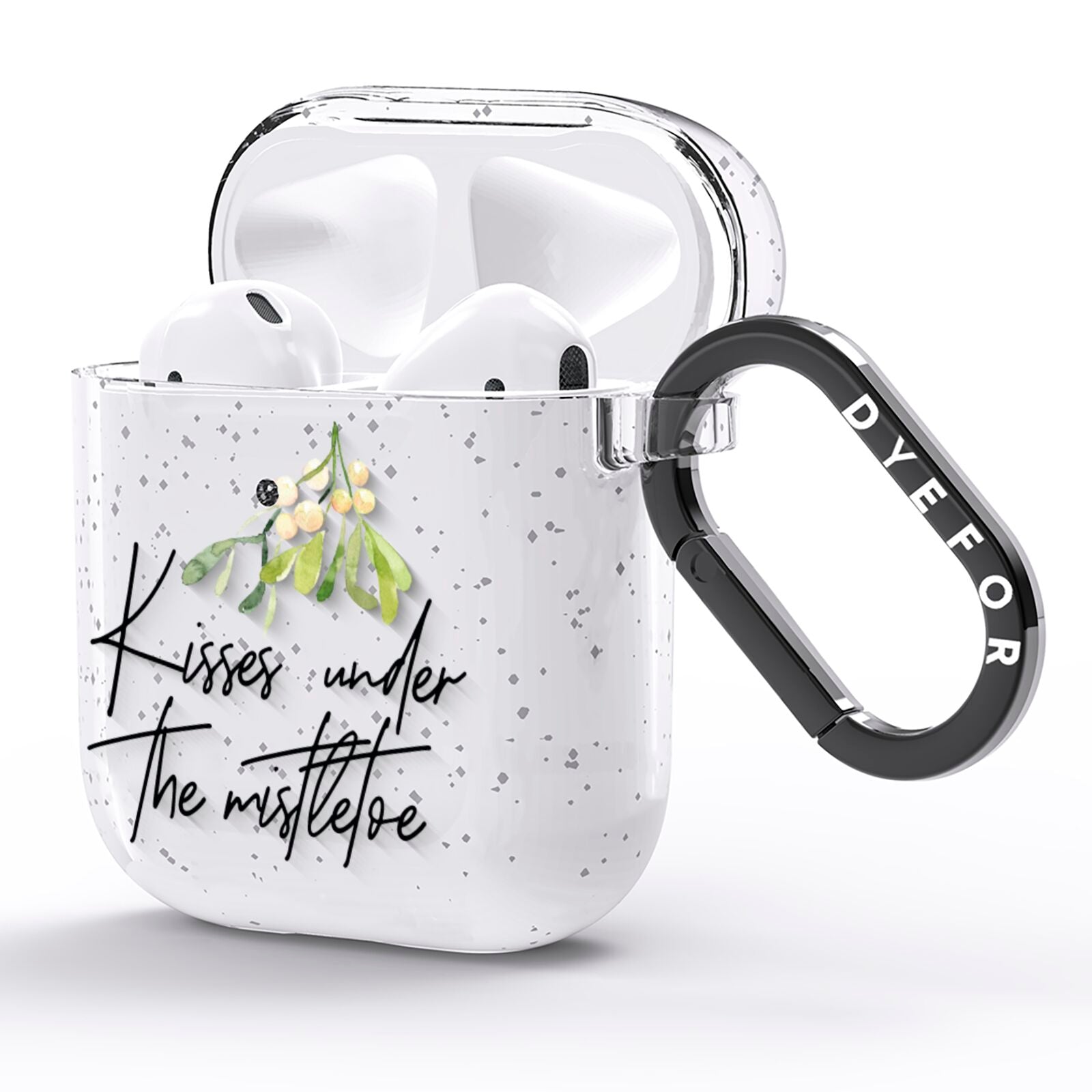 Kisses Under The Mistletoe AirPods Glitter Case Side Image