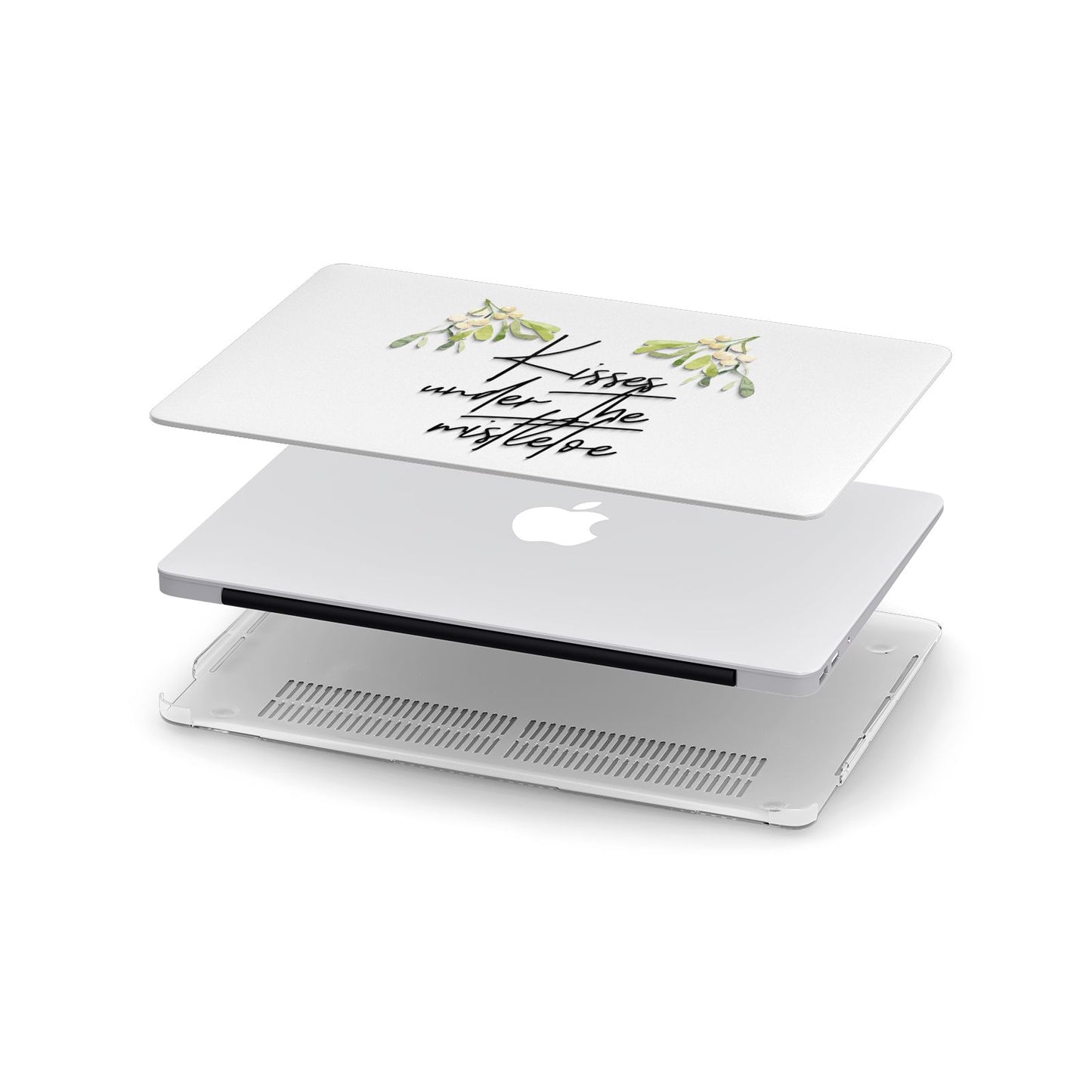 Kisses Under The Mistletoe Apple MacBook Case in Detail