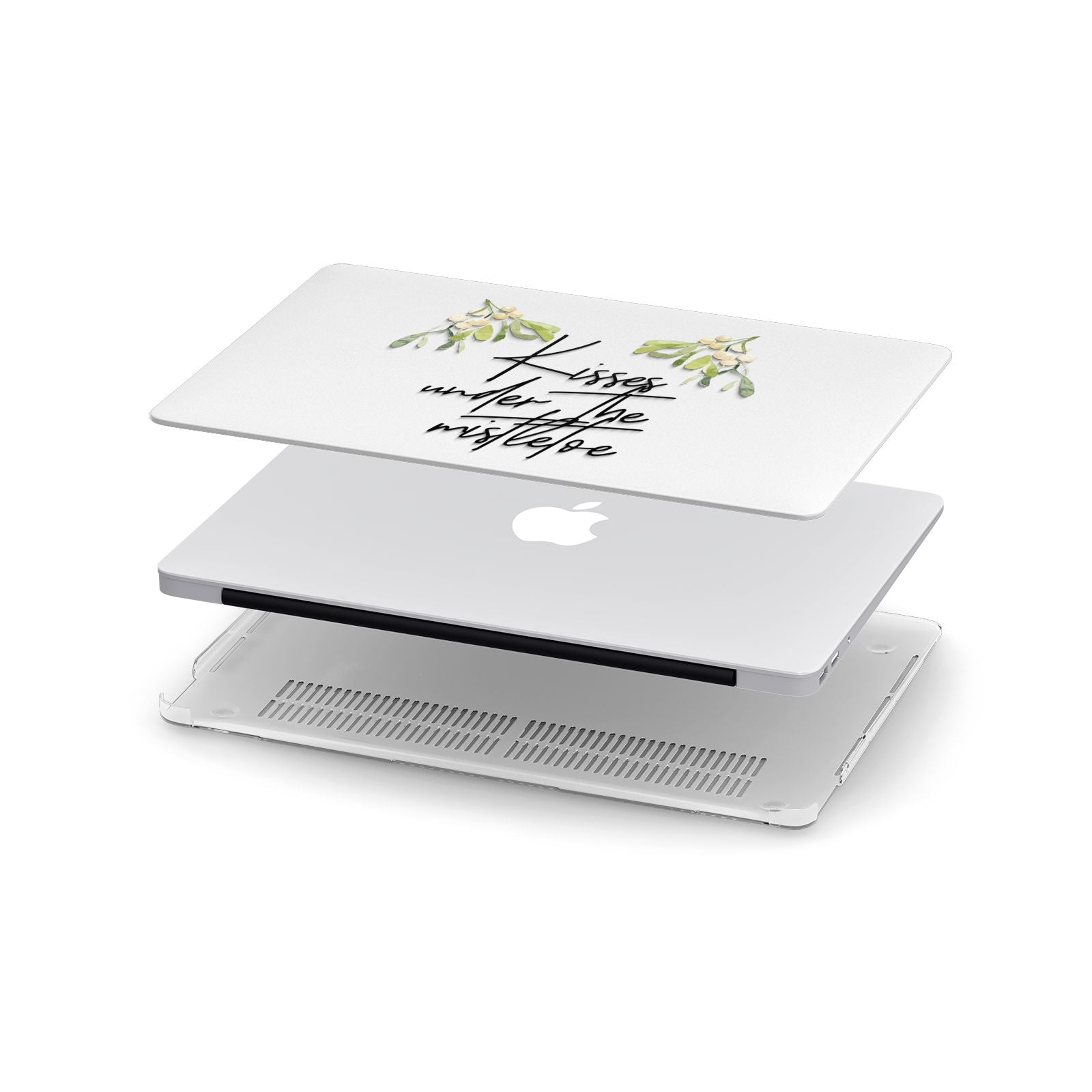 Kisses Under The Mistletoe Apple MacBook Case in Detail