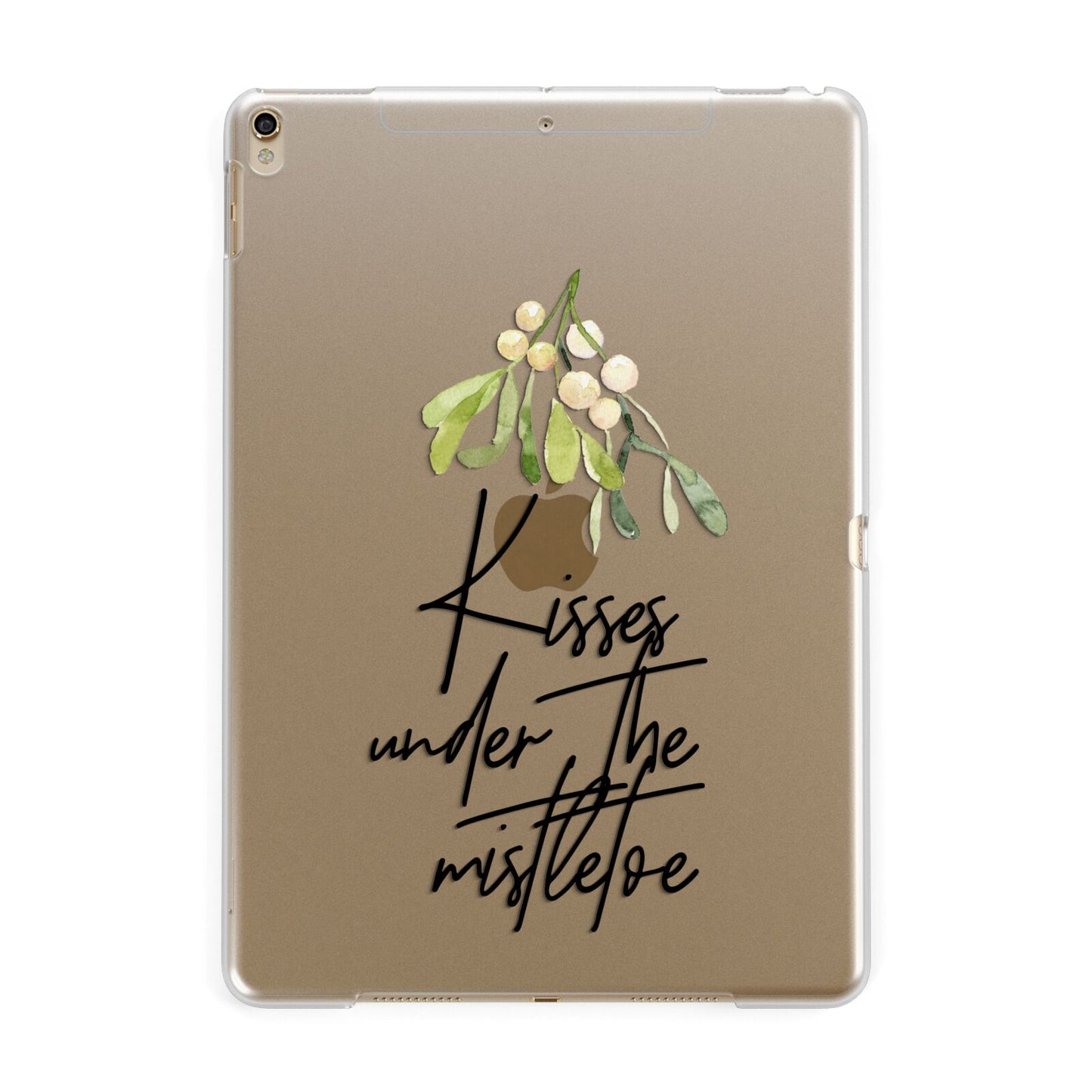 Kisses Under The Mistletoe Apple iPad Gold Case