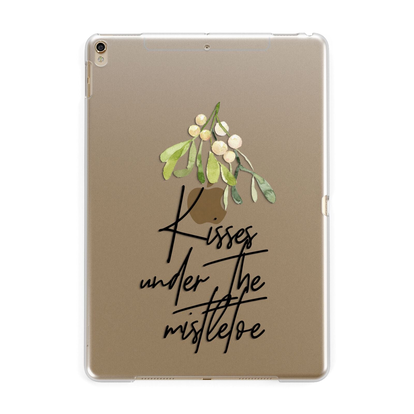 Kisses Under The Mistletoe Apple iPad Gold Case