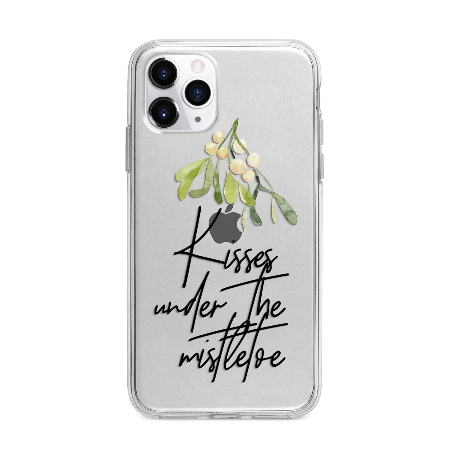 Kisses Under The Mistletoe Apple iPhone 11 Pro Max in Silver with Bumper Case