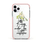 Kisses Under The Mistletoe Apple iPhone 11 Pro in Silver with Pink Impact Case