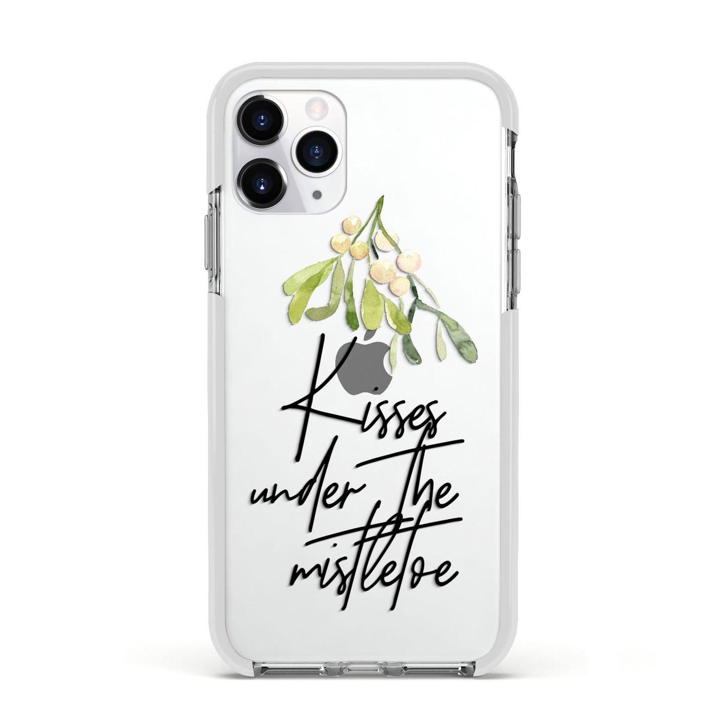 Kisses Under The Mistletoe Apple iPhone 11 Pro in Silver with White Impact Case