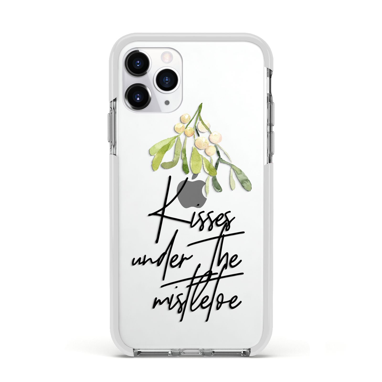 Kisses Under The Mistletoe Apple iPhone 11 Pro in Silver with White Impact Case
