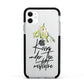Kisses Under The Mistletoe Apple iPhone 11 in White with Black Impact Case