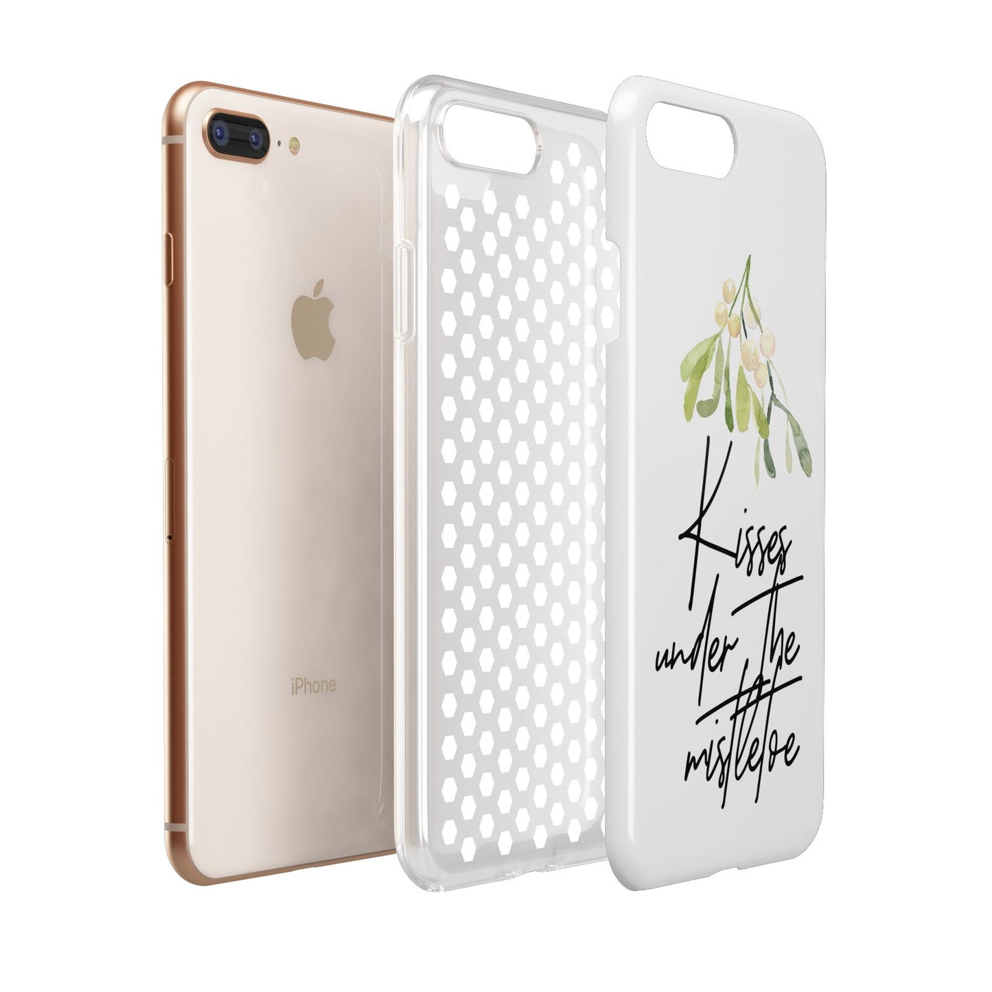 Kisses Under The Mistletoe Apple iPhone 7 8 Plus 3D Tough Case Expanded View