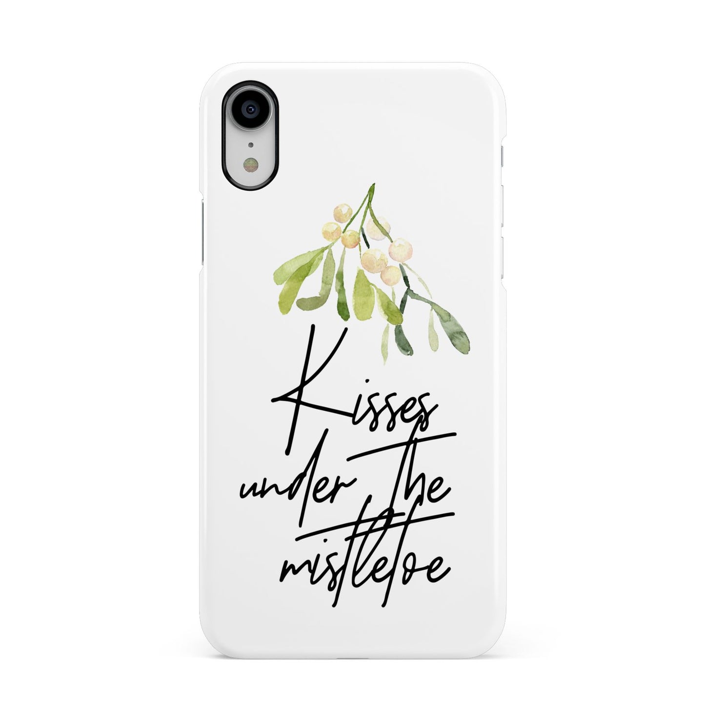Kisses Under The Mistletoe Apple iPhone XR White 3D Snap Case