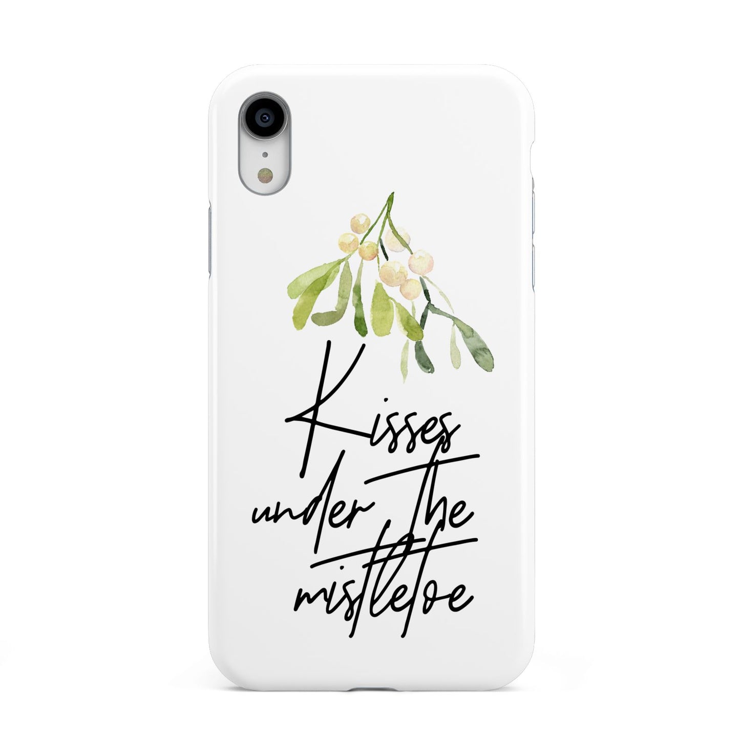 Kisses Under The Mistletoe Apple iPhone XR White 3D Tough Case
