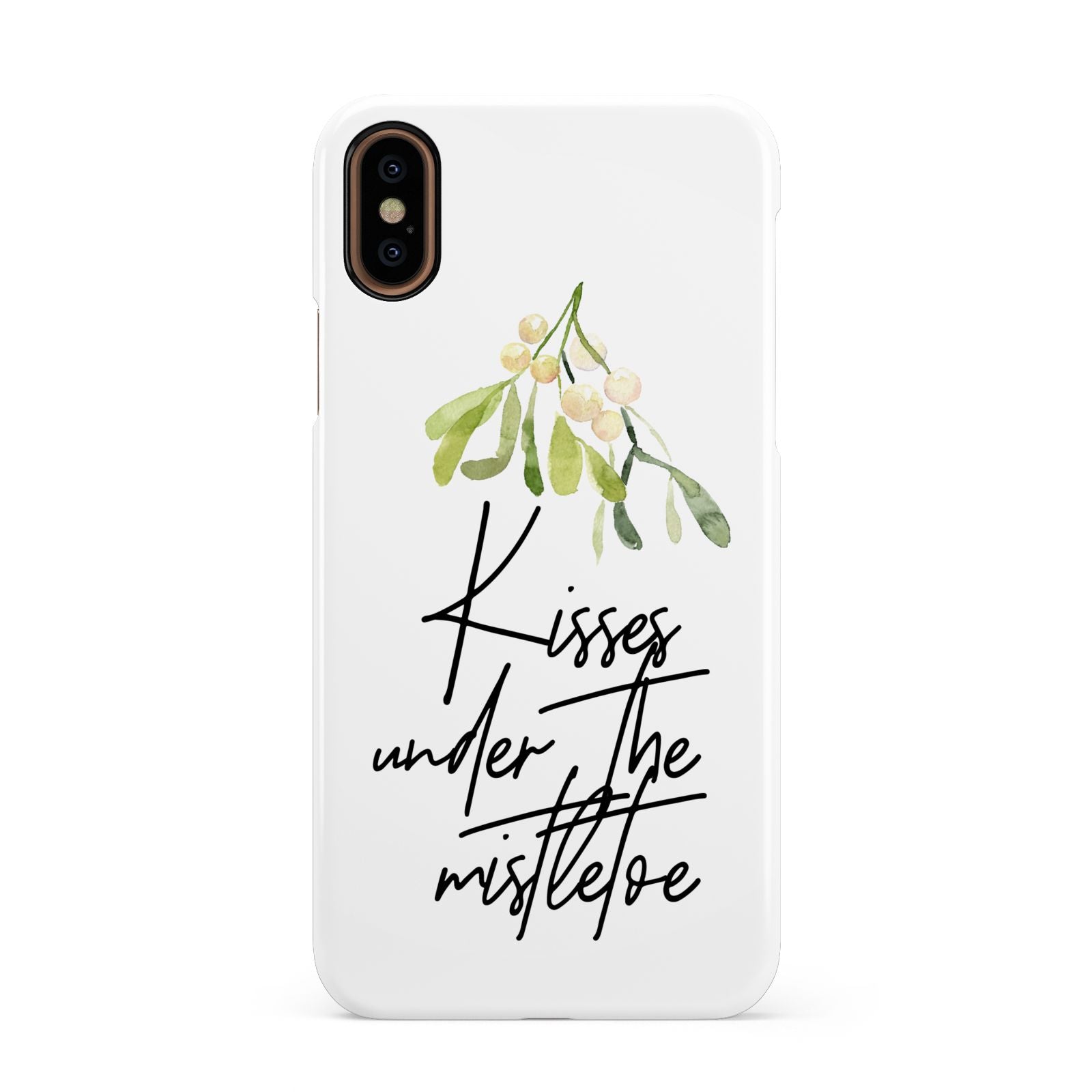 Kisses Under The Mistletoe Apple iPhone XS 3D Snap Case
