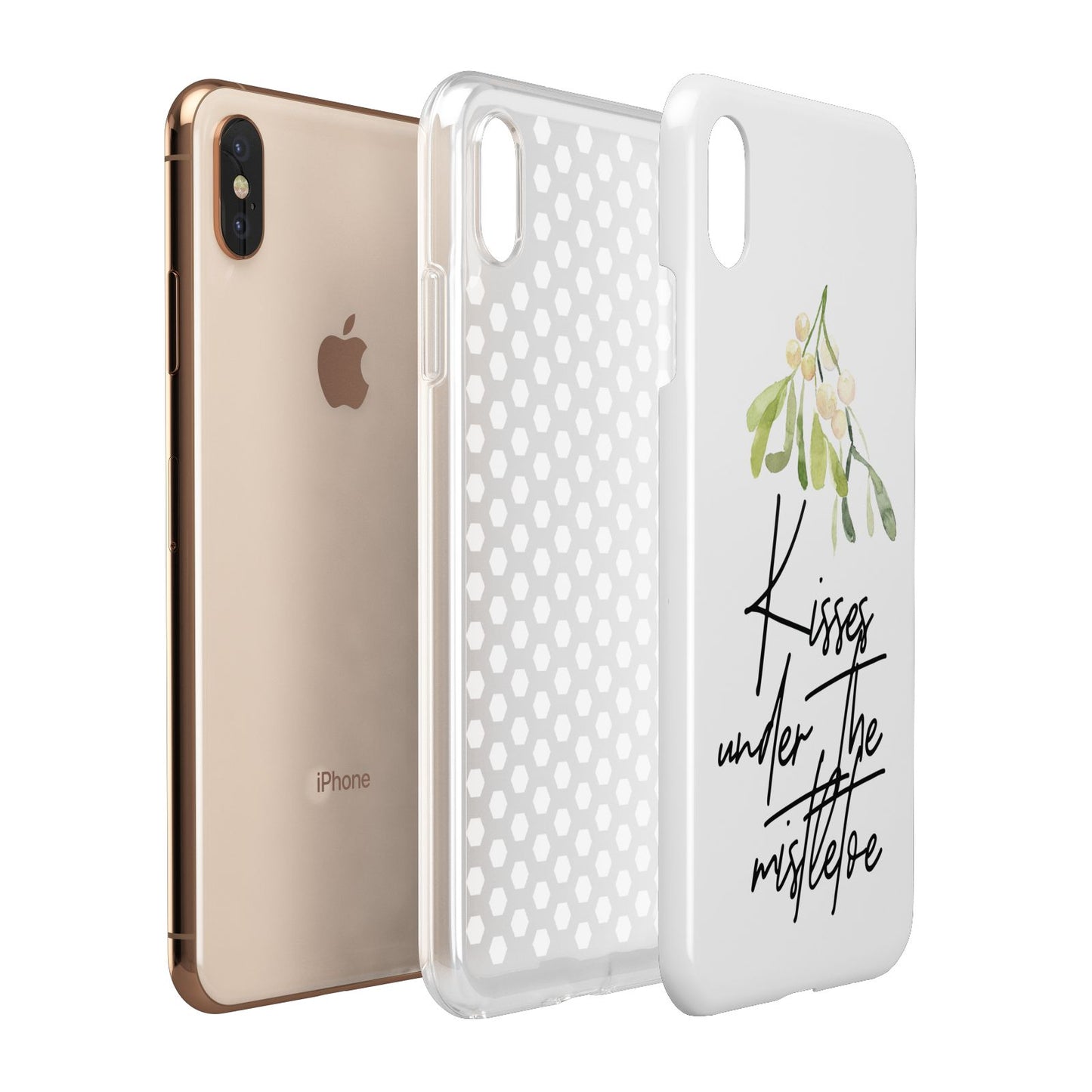 Kisses Under The Mistletoe Apple iPhone Xs Max 3D Tough Case Expanded View