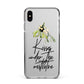 Kisses Under The Mistletoe Apple iPhone Xs Max Impact Case Black Edge on Silver Phone