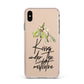 Kisses Under The Mistletoe Apple iPhone Xs Max Impact Case Pink Edge on Gold Phone