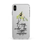 Kisses Under The Mistletoe Apple iPhone Xs Max Impact Case White Edge on Silver Phone
