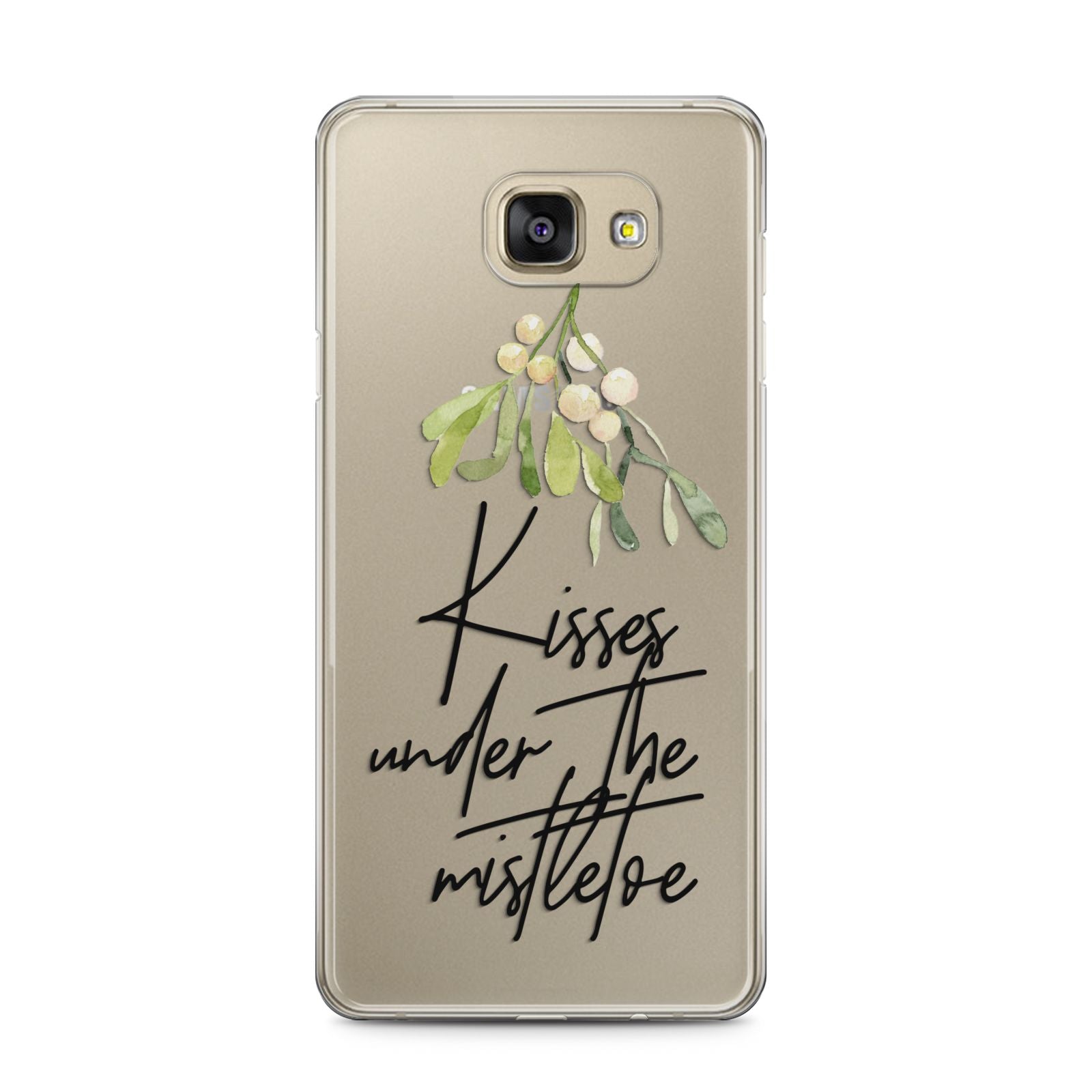 Kisses Under The Mistletoe Samsung Galaxy A5 2016 Case on gold phone