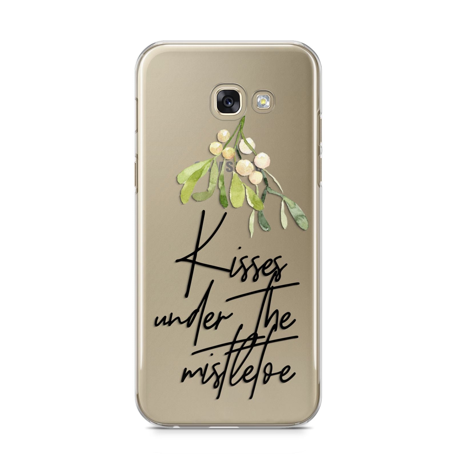 Kisses Under The Mistletoe Samsung Galaxy A5 2017 Case on gold phone