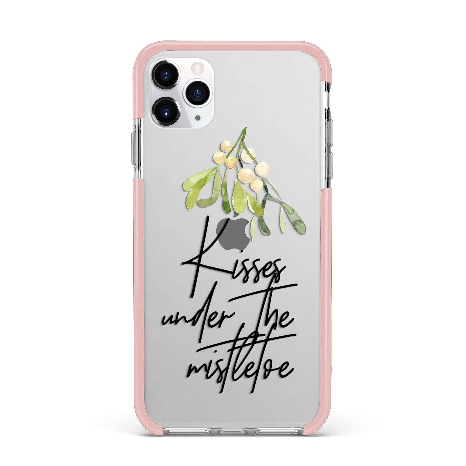 Kisses Under The Mistletoe iPhone 11 Pro Max Impact Pink Edge Case