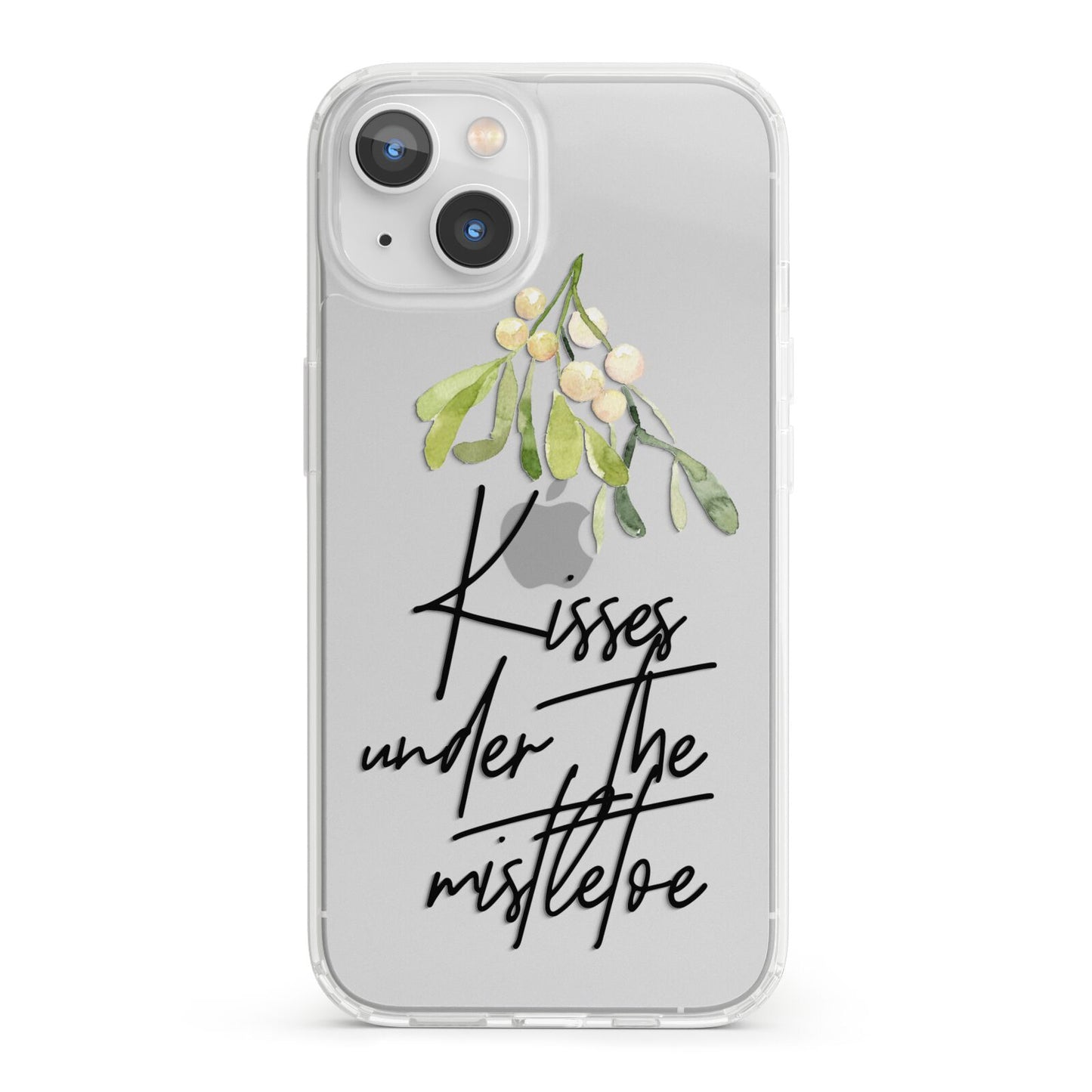 Kisses Under The Mistletoe iPhone 13 Clear Bumper Case