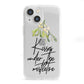 Kisses Under The Mistletoe iPhone 13 Mini Clear Bumper Case