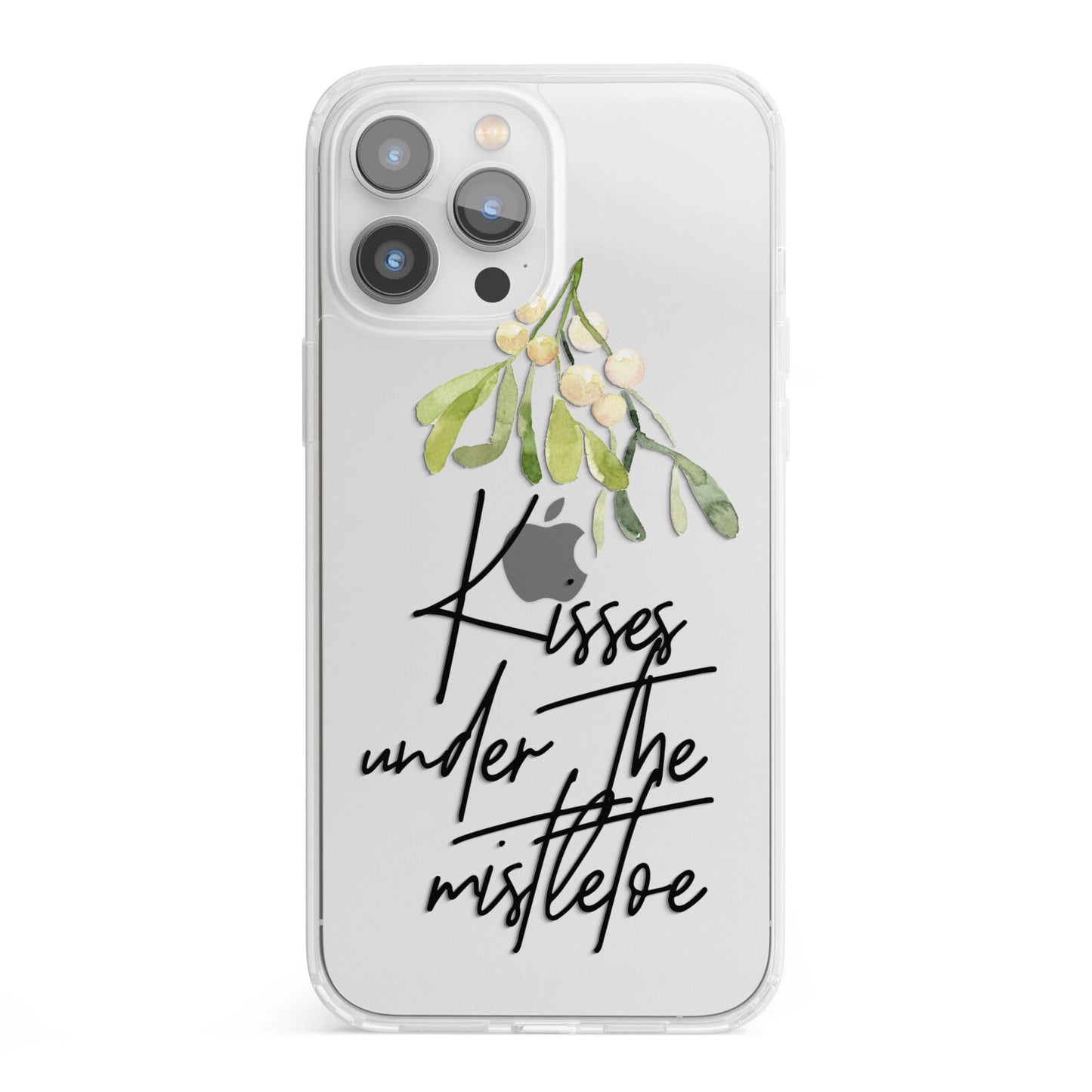 Kisses Under The Mistletoe iPhone 13 Pro Max Clear Bumper Case