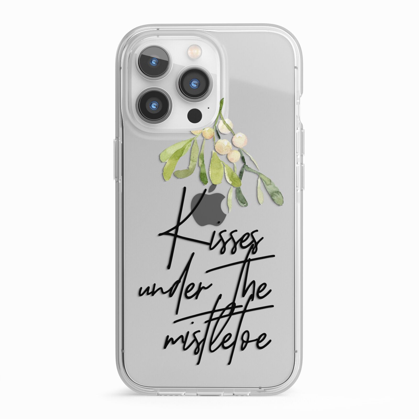 Kisses Under The Mistletoe iPhone 13 Pro TPU Impact Case with White Edges