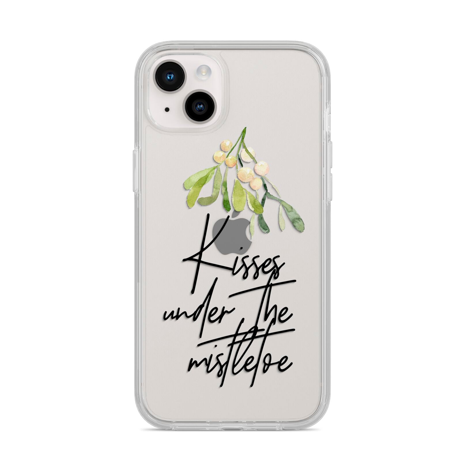 Kisses Under The Mistletoe iPhone 14 Plus Clear Tough Case Starlight
