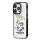 Kisses Under The Mistletoe iPhone 14 Pro Black Impact Case Side Angle on Silver phone