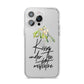 Kisses Under The Mistletoe iPhone 14 Pro Max Clear Tough Case Silver