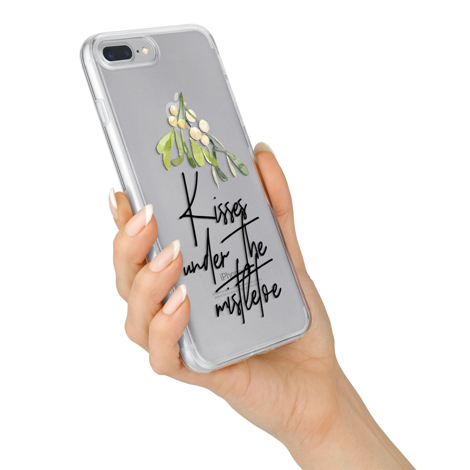 Kisses Under The Mistletoe iPhone 7 Plus Bumper Case on Silver iPhone Alternative Image