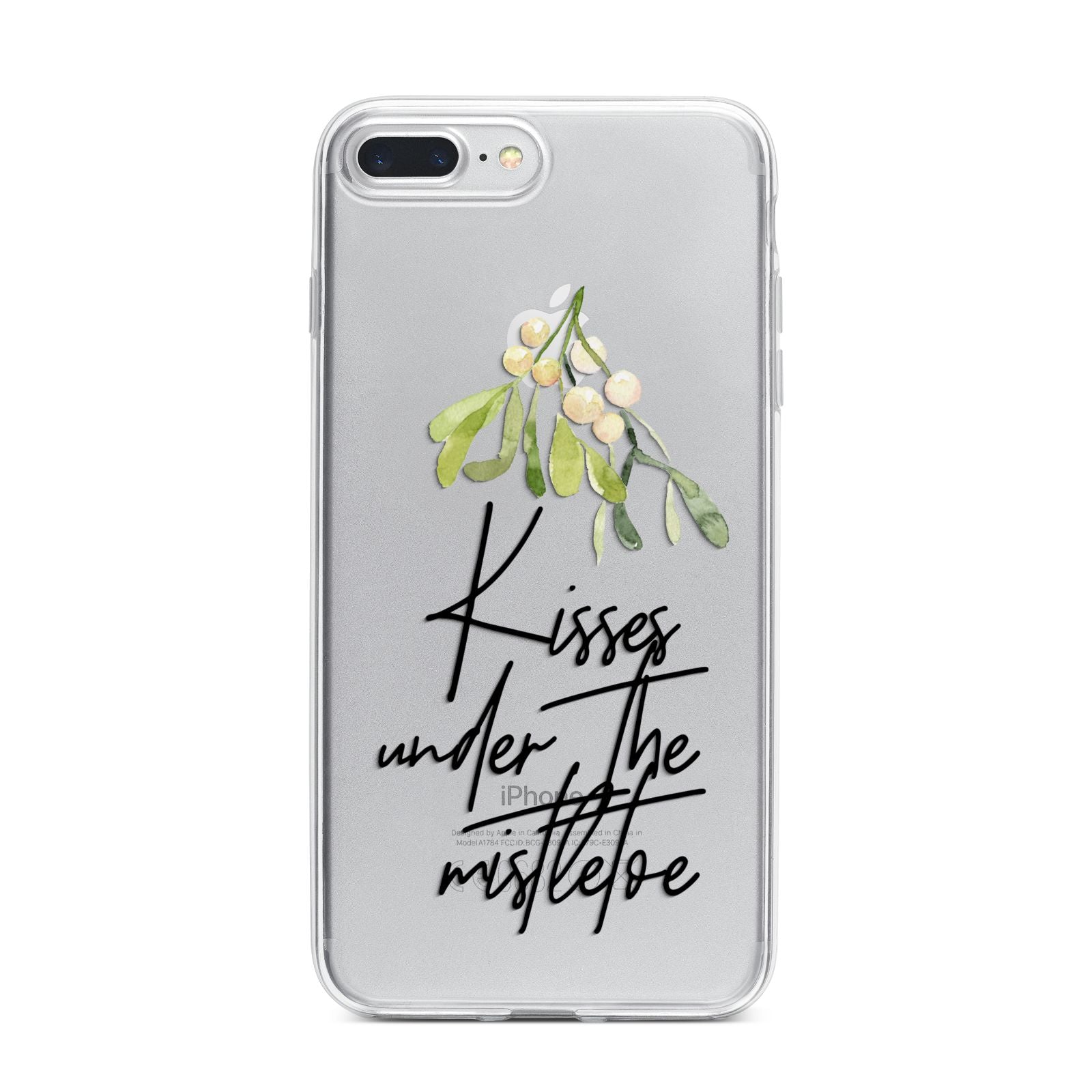 Kisses Under The Mistletoe iPhone 7 Plus Bumper Case on Silver iPhone