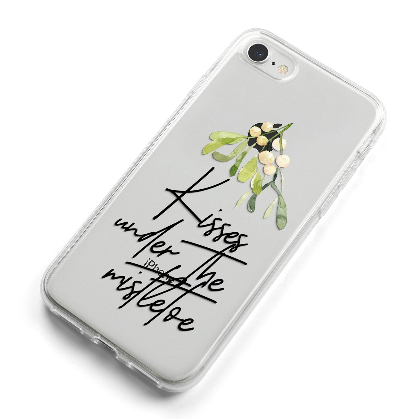 Kisses Under The Mistletoe iPhone 8 Bumper Case on Silver iPhone Alternative Image