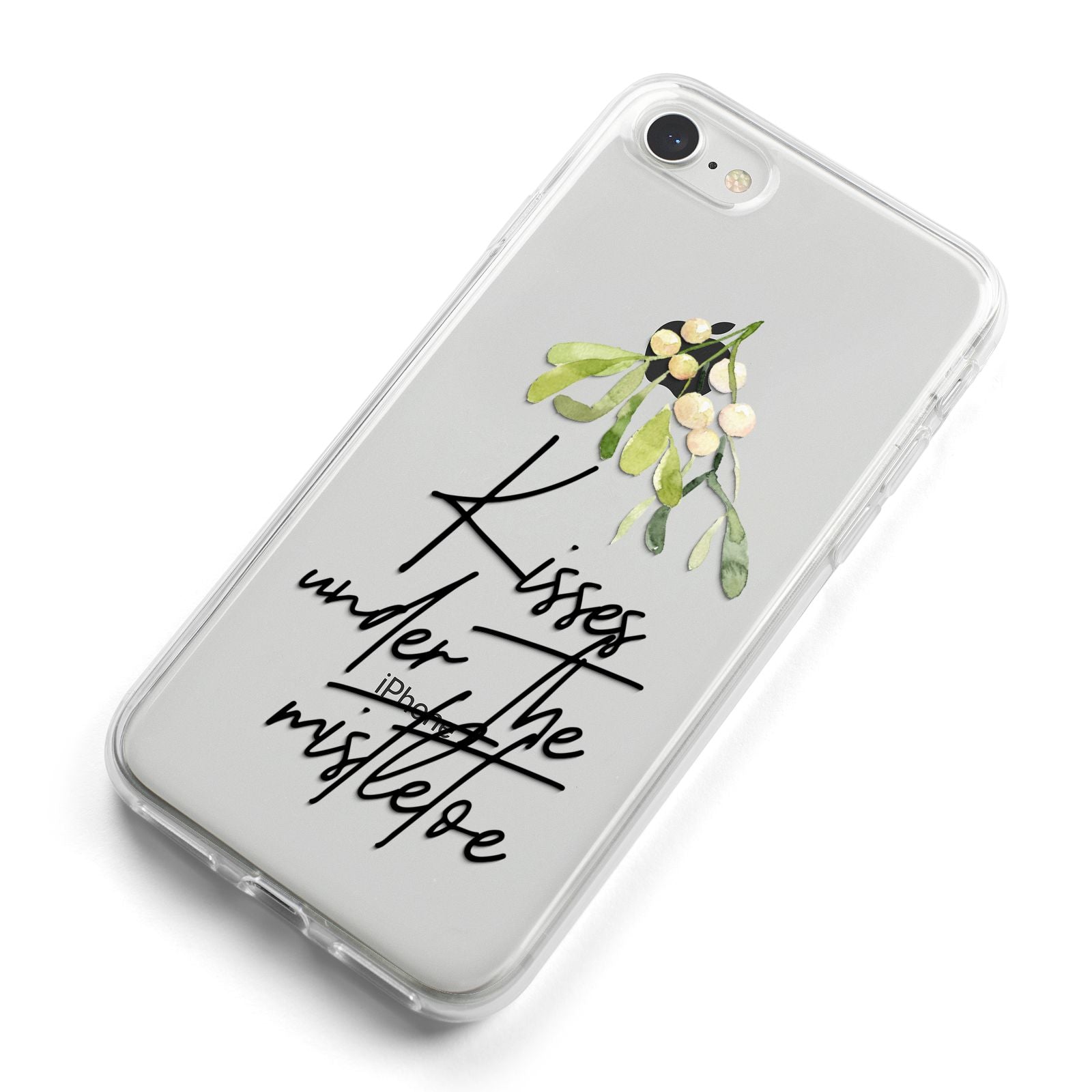 Kisses Under The Mistletoe iPhone 8 Bumper Case on Silver iPhone Alternative Image