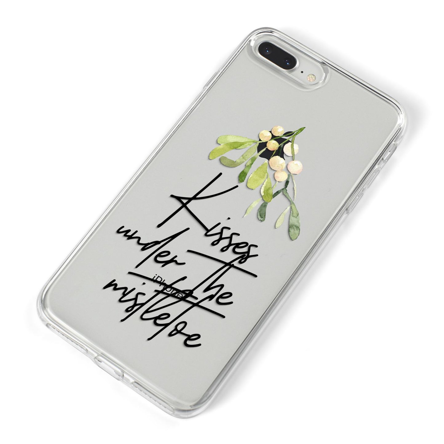 Kisses Under The Mistletoe iPhone 8 Plus Bumper Case on Silver iPhone Alternative Image
