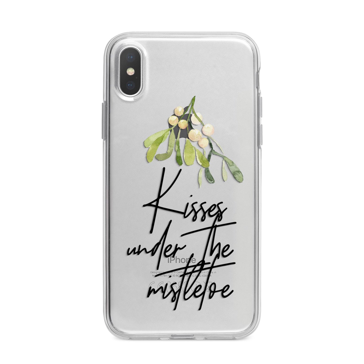Kisses Under The Mistletoe iPhone X Bumper Case on Silver iPhone Alternative Image 1