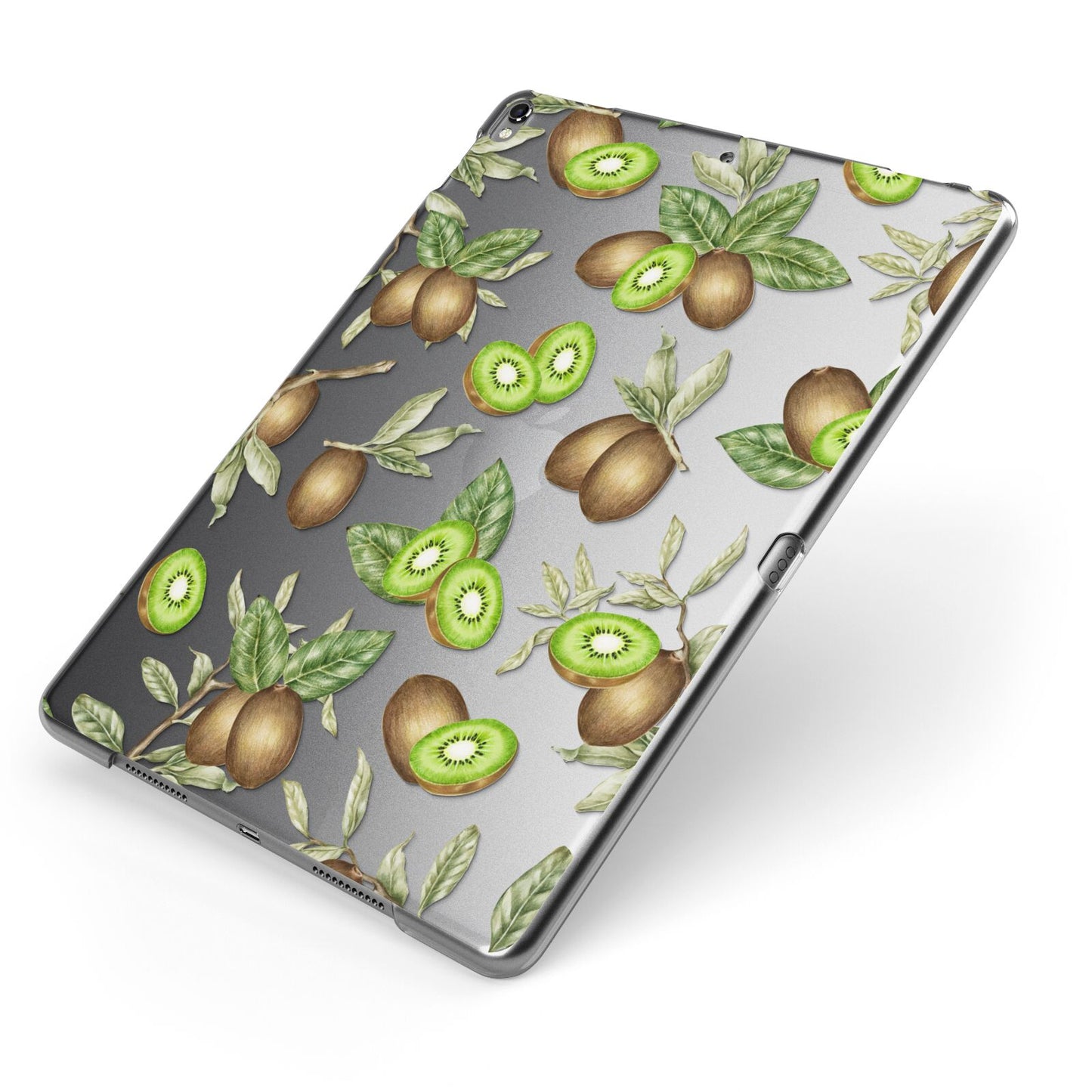 Kiwi Fruit Apple iPad Case on Grey iPad Side View