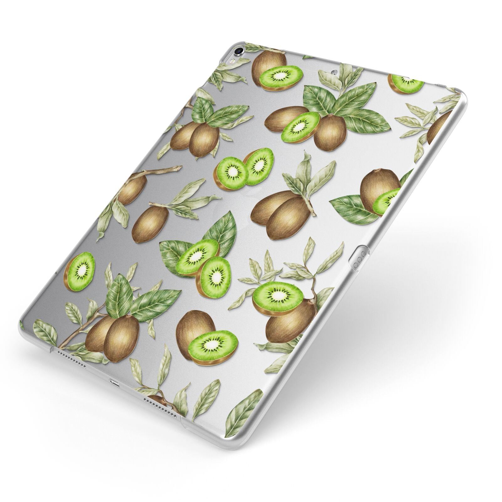 Kiwi Fruit Apple iPad Case on Silver iPad Side View