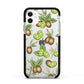 Kiwi Fruit Apple iPhone 11 in White with Black Impact Case