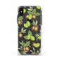 Kiwi Fruit Apple iPhone Xs Impact Case White Edge on Black Phone