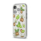 Kiwi Fruit iPhone 14 Pro Clear Tough Case Silver Angled Image